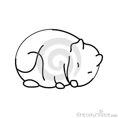 hamster sleeping pet line icon vector illustration Cartoon Illustration