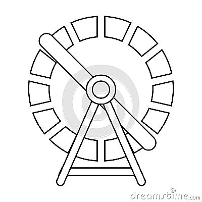 Hamster wheel outline design isolated on white background Vector Illustration