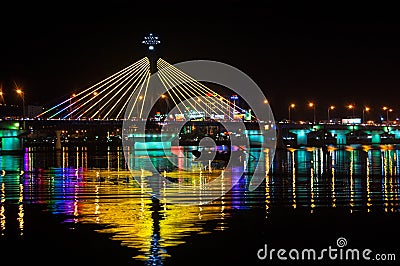 Han River Bridge in Danang Editorial Stock Photo