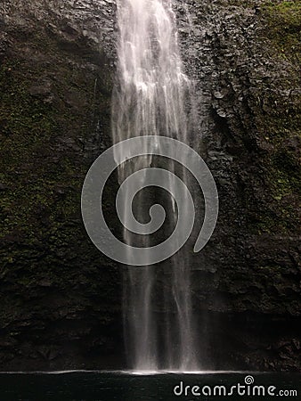 Hanakapiai Falls on Na Pali Coast on Kauai Island, Hawaii. Stock Photo