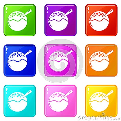 Hanami dango icon, simple black style Vector Illustration