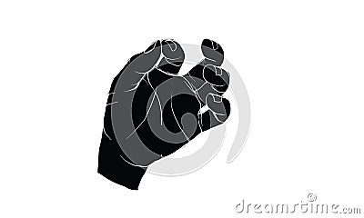 Hand action drawing, hand signals vector Vector Illustration