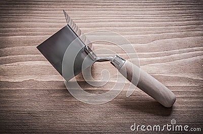Hand angle former with wooden handle close up Stock Photo
