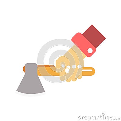 Hand with axe Vector Illustration