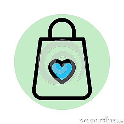 Hand bag, heart fill background vector icon which can easily modify or edit Vector Illustration