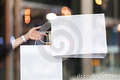 Hand bags for shopping Stock Photo