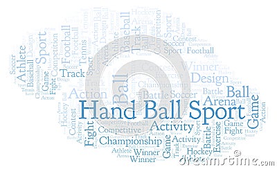 Hand Ball Sport word cloud. Stock Photo