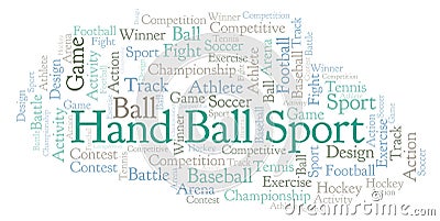 Hand Ball Sport word cloud. Stock Photo