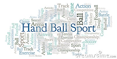 Hand Ball Sport word cloud. Stock Photo