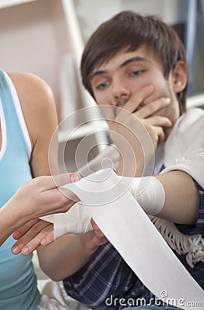 Hand bandage Stock Photo