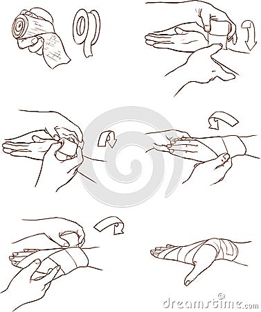 Hand bandage Vector Illustration