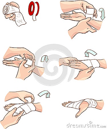 Hand bandage Vector Illustration