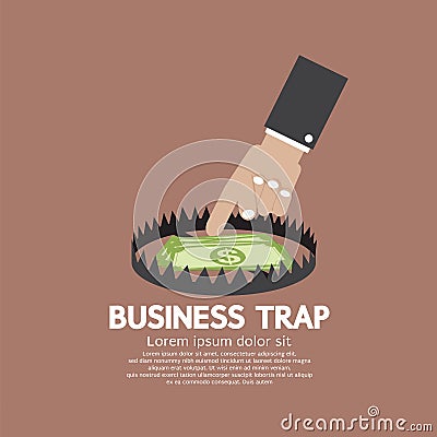 Hand With Banknote Business Trap Concept Vector Illustration