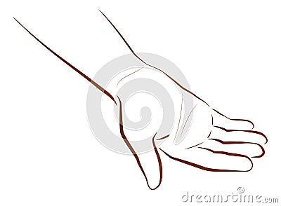 Hand Begging Vector Illustration