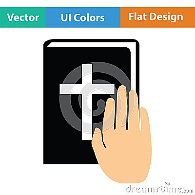 Hand on Bible icon Vector Illustration