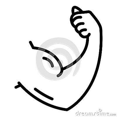 Hand biceps icon, outline style Vector Illustration