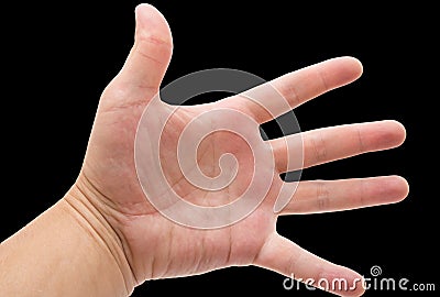 Hand on a black background Stock Photo