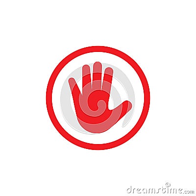 Hand blocking logo Vector Illustration