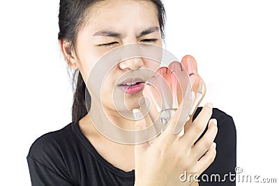 Hand bone pain Stock Photo