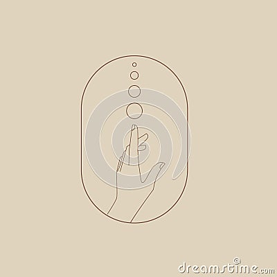 Hand with bubbles logo Vector Illustration