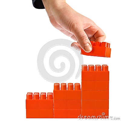 Hand built barchart Stock Photo