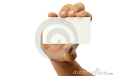 Hand and business card Stock Photo