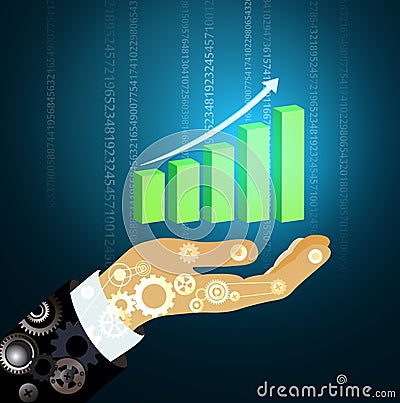 Hand business graph Stock Photo