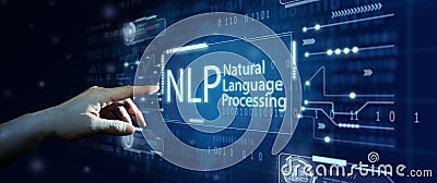 NLP Natural Language Processing cognitive computing technology concept Stock Photo