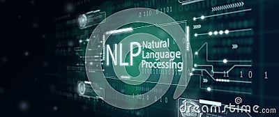 NLP Natural Language Processing cognitive computing technology concept. Stock Photo