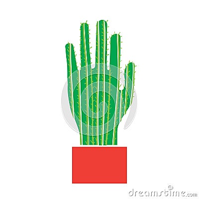 Hand cactus. Cartoon vector and illustration Vector Illustration