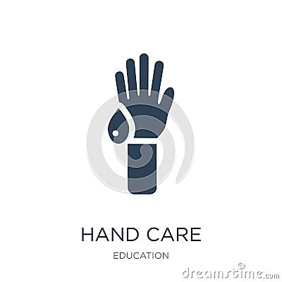 hand care icon in trendy design style. hand care icon isolated on white background. hand care vector icon simple and modern flat Vector Illustration