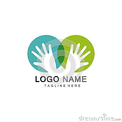 Hand Care Logo Template vector icon Business health Vector Illustration