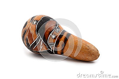 Hand Carved gourd maracas stock images Stock Photo