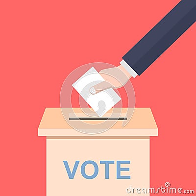 Hand casting a vote Vector Illustration