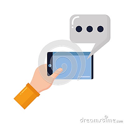 Hand with cellphone Vector Illustration