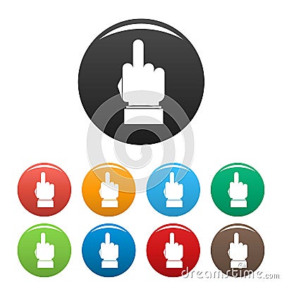 Hand censorship icons set color vector Vector Illustration