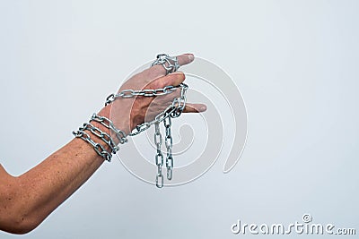 Hand with chain 3 Stock Photo