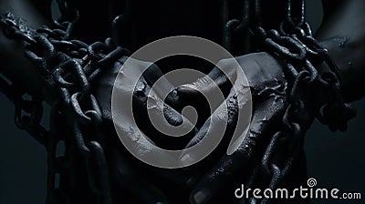 hand in chains. Generative A Stock Photo