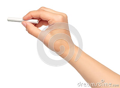 Hand with chalk Stock Photo