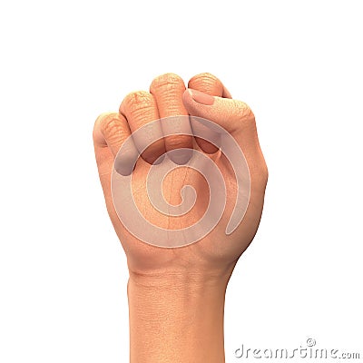 Hand clenched into a fist, human hand isolated on white background Stock Photo