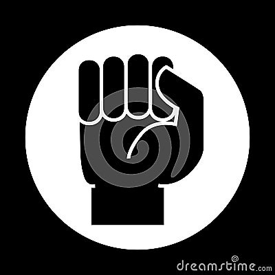 A hand clenched into a fist. Icon Vector Illustration