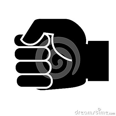 A hand clenched into a fist. Icon Vector Illustration
