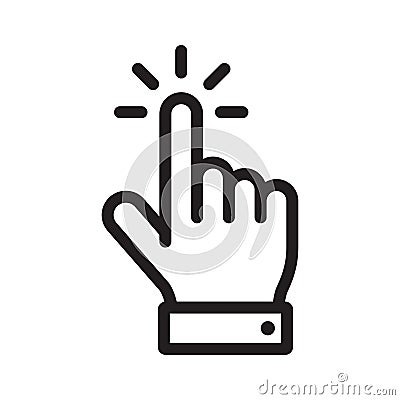 Hand click icon, mouse clicking pointer. Vector Vector Illustration