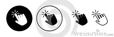 hand click icon . clicking finger icon. pointer icon Vector Illustration