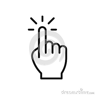 Hand click icon vector. Simple hand click sign in modern design style for web site and mobile app. EPS10 Vector Illustration