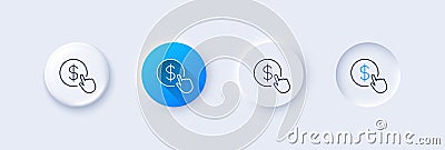 Hand Click line icon. Currency exchange sign. Line icons. Vector Vector Illustration