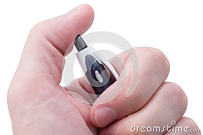 Hand Clicking Pen Stock Photo