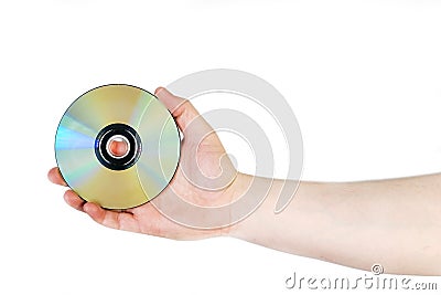 Hand with compact disc Stock Photo