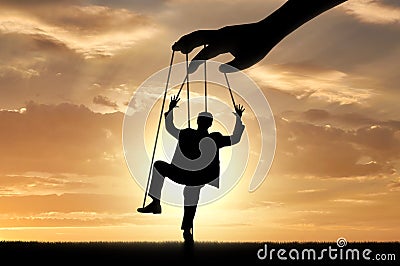 Hand controls man marionette Stock Photo