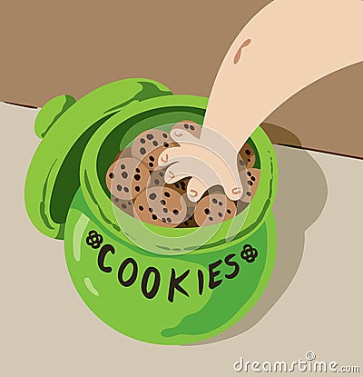 Hand in Cookie Jar Stock Photo